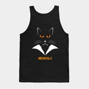 Meowcula Funny Cat Vampire Dracula Halloween Tee Shirt gift Tank Top